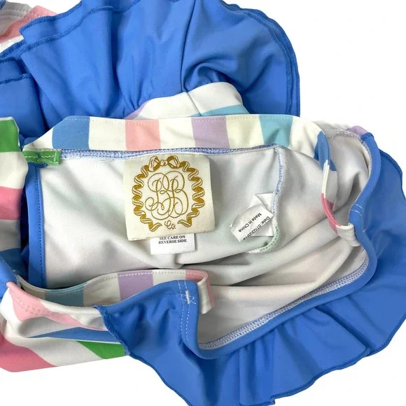 The Beaufort Bonnet Company striped bow ruffle swimsuit Sz 3T - Picture 7 of 8